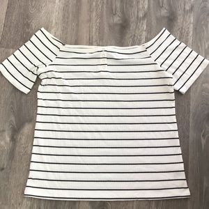 Torrid 3X White and Black Striped Top